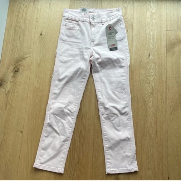 NWT LEVI'S 724 HIGH RISE STRAIGHT CROPPED soft pink -  26 - Picture 8 of 16